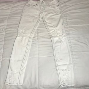 True Religion White Ripped Skinny Jeans